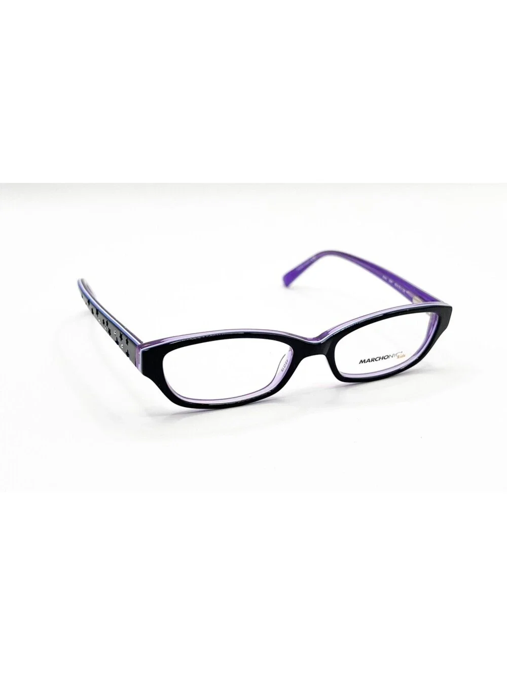 Marchon Nyc Ava 007 Black Iris Authentic Eyeglasses 45-15-125